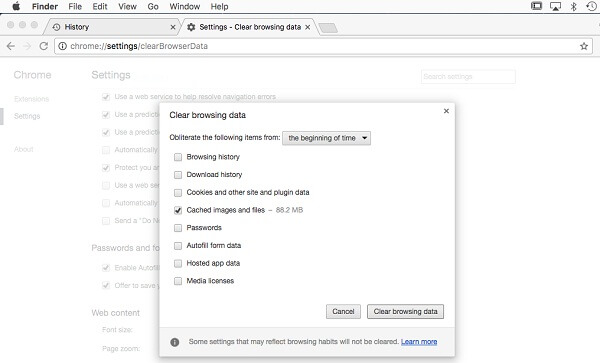 Como eliminar o historial de busca en Mac